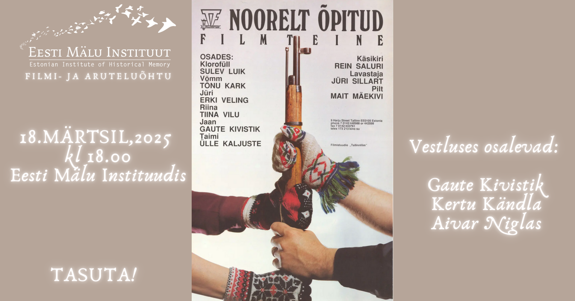 Filmi- ja aruteluõhtu: Noorelt õpitud